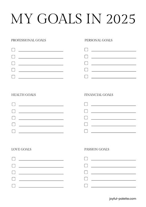 my goals in 2025 | Goals template, New years resolutions template ...