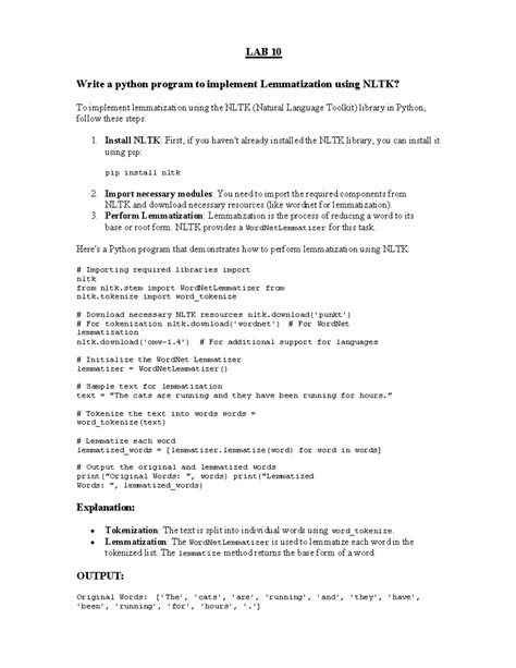 Ai lab 10 - NHbzbsbz - LAB 10 Write a python program to implement ...