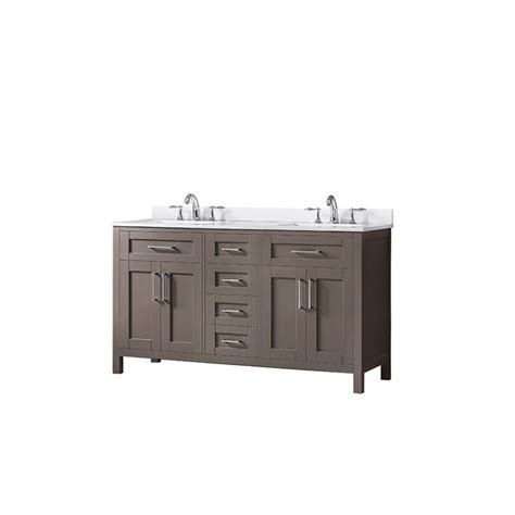 OVE Decors Tahoe 60-in Saddle Brown Undermount Double Sink Bathroom ...