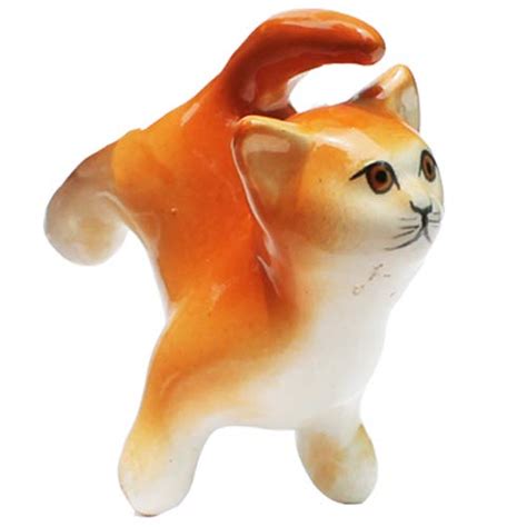 Bloom Bagicha Ceramic Miniature Cat Looking Up Pose for Fairy Garden ...