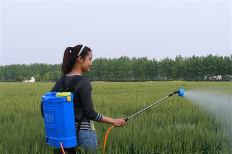 农民在稻田上喷洒农药照片-正版商用图片0aftjg-摄图新视界