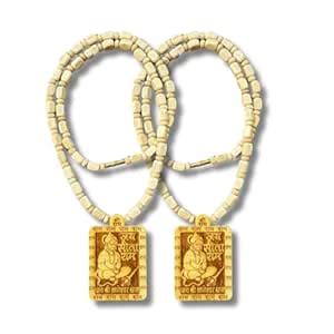 Buy Arica BHAGESHWAR DHAM Tulsi Maala Hanuman Ji Pendant Kanthi Wooden ...