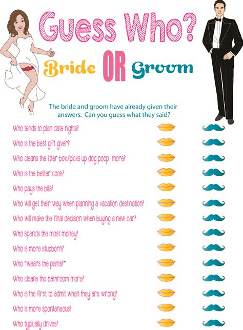 Bridal Shower Printable Games