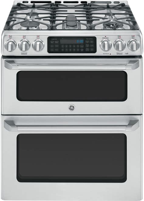 GE CGS990SETSS 30 Inch Slide-In Café™ Series Double Oven Gas Range with ...