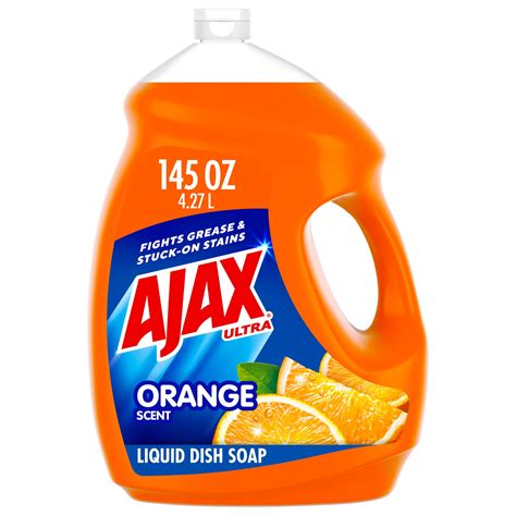 Ajax Ultra Triple Action Dishwashing Liquid Dish Soap, Orange Scent ...