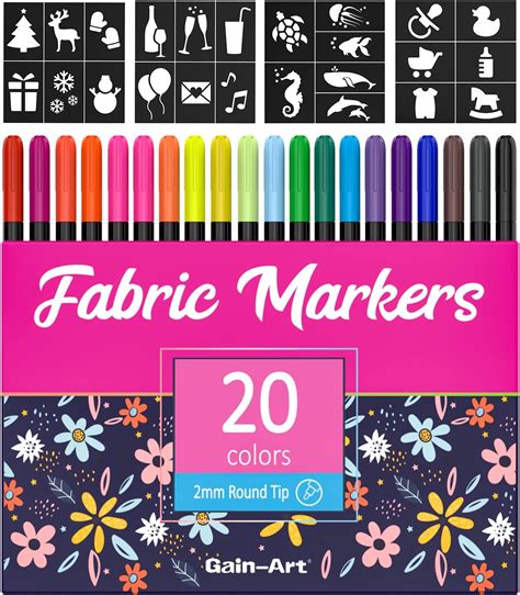 Amazon.com: Zenacolor 20 Fabric Markers Pens Set - Indelible and ...