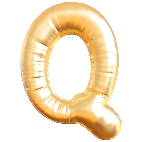Gold bubble letter Q font 3d render 36305337 PNG