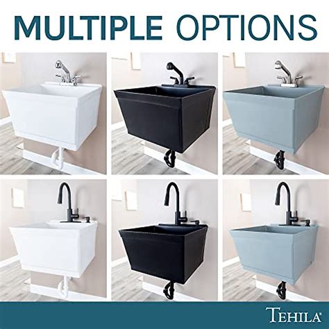 Tehila Grey Wall-Mounted Utility Sink Kit - Space Saver