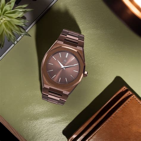 Chroma Block Bronze Men's Luxury Watch Bold Monochrome Design with ...