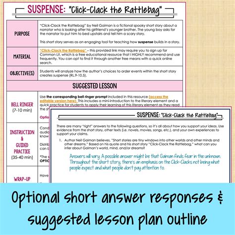 Highly Effective Suspense Analysis Activity Using Short Story "Click ...