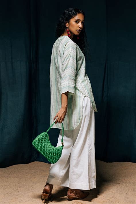 Relaxed Fit Cotton Shirt , fresh summery stripes, muslin : Sucharita ...