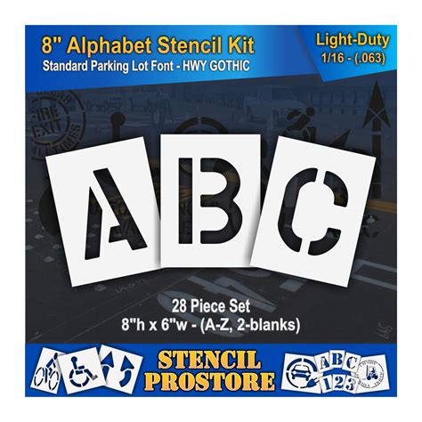 Buy Pavement Stencils - 8 inch Alphabet KIT Stencil Set - (28 Piece ...