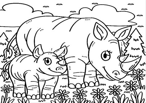 Coloring Pages Rhino