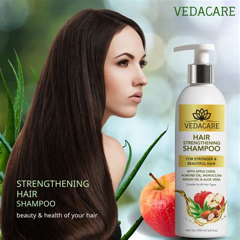 Vedacare Hair Strengthening Shampoo With Apple Cider, Moroccan Argan O