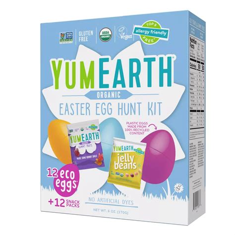 YumEarth Easter Egg Hunt Kit - 12 Eggs with Individually Wrapped Candy ...