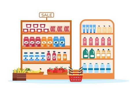 Woman Grocery Shopping Illustrations Royaltyfree Vector