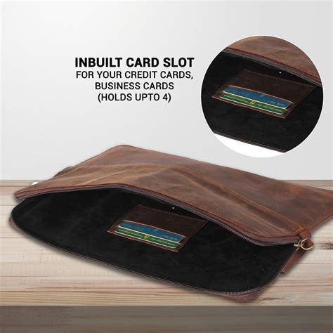High Quality Luxury Brown Leather Laptop Sleeve For Man & Women- Kinnoti
