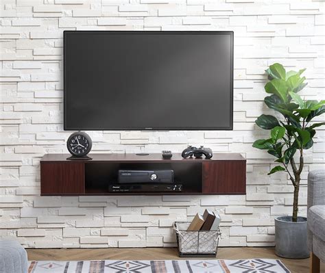FITUEYES Wall Mounted Media Console,Floating TV Stand Component Shelf ...