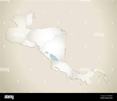 Blank central america map with capitals
