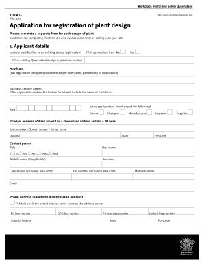 Fillable Online Form 14 Application for registration of plant design ...