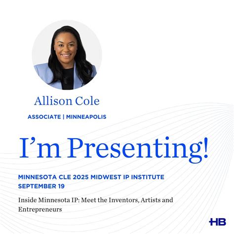 I'm honored to be presenting at the Minnesota CLE 2025 Midwest IP ...