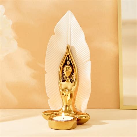 Buy Brighton Ceramic Hand Raised Yogi Figurine with T-Light Holder from ...