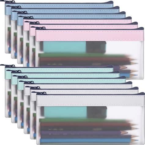 Amazon.com: Sayglossy 12 Pcs Small Clear Pencil Case Zipper Pencil Case ...