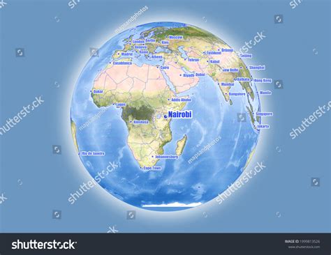 Nairobikenya Shown On Vector Globe Map Stock Vector (Royalty Free ...