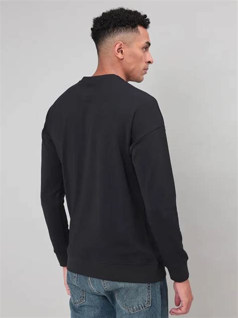 Men Slim Fit Crew Neck Sweatshirt with Elasto Plus