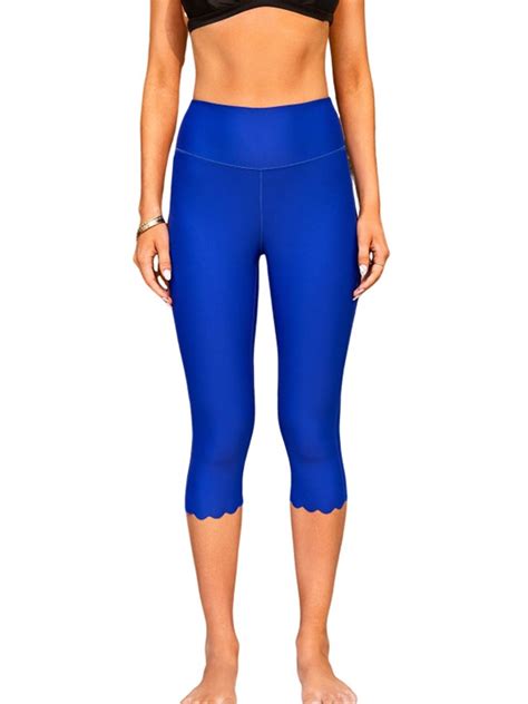 Beautyin 7" Swim Pants for Women High Waisted Swim Capris Solid Swim ...