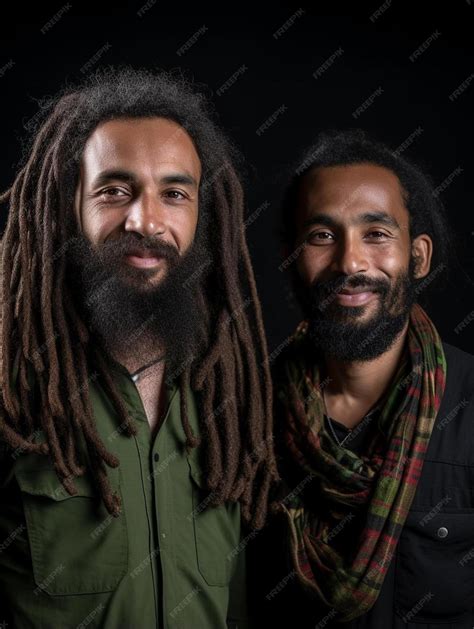 Premium Photo | Two men with dreadlocks and beards pose for a photo