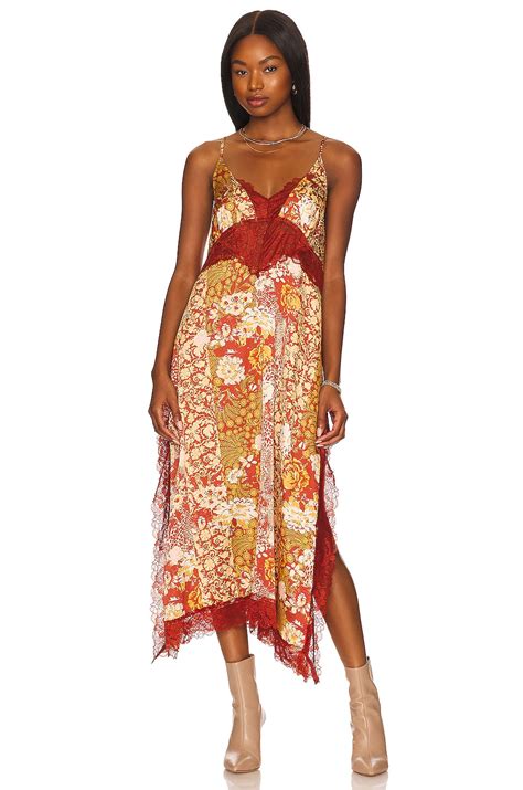 Free People Right Now Midi Slip in Amber Combo | REVOLVE