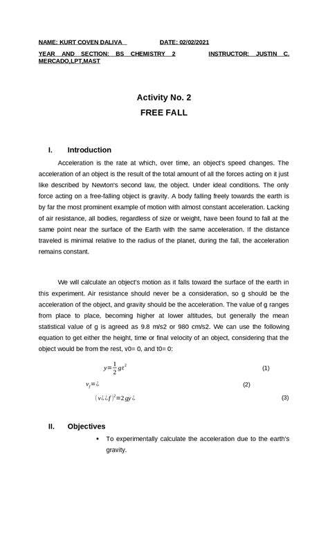 Free Fall Lab Report 的图像结果