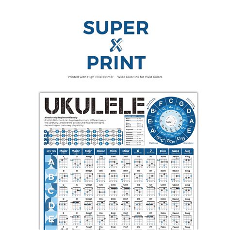 Buy Ukulele Chord Chart, An Educational Ukelele Chords Poster for ...