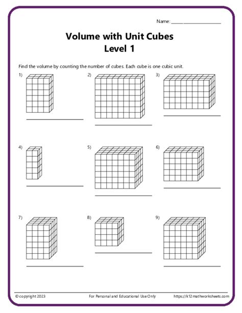 Image result for Cube Volume Worksheet