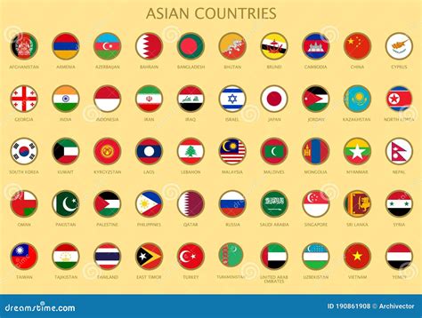All Flags of Asian Countries Stock Vector - Illustration of logo ...