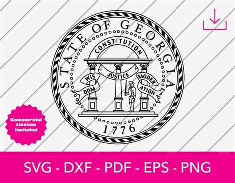 Georgia Svg Georgia State Seal Svg Georgia Flag Svg Cut - Etsy India