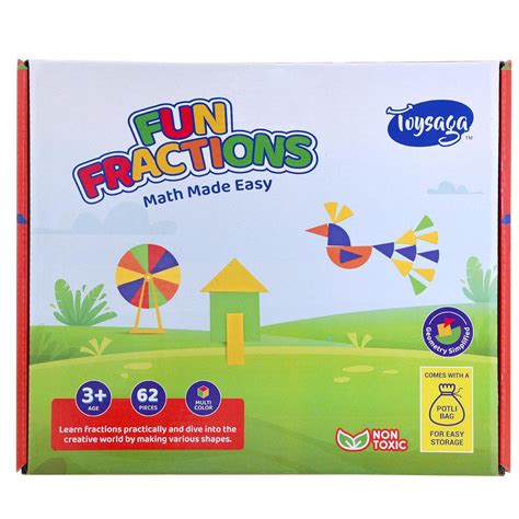 Toysaga Fun with Fractions Game for Kids—62 Pieces, 2 Fraction Learning ...