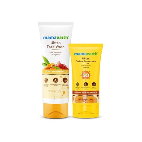 Mamaearth Ubtan Cleanse & Sun-Shield Combo - 100ml + 50g