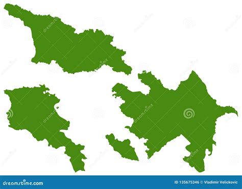 Caucasus Countries Maps - Georgia, Azerbaijan, and Armenia Stock Vector - Illustration of ...