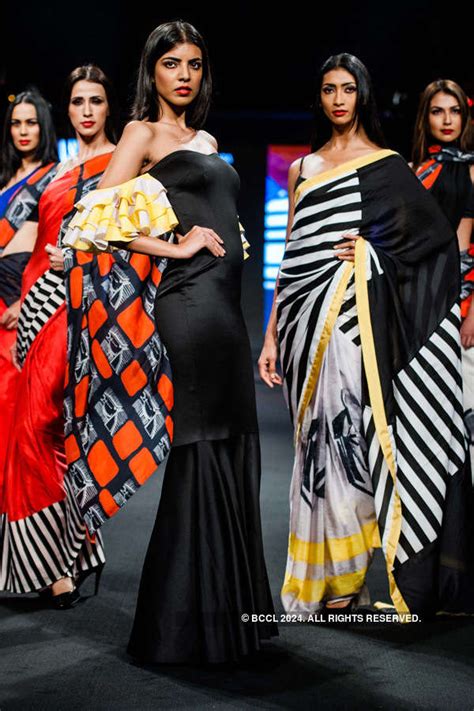 Sanea Sheikh showcases a creation by designer Masaba Gupta during the ...