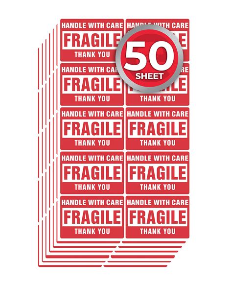 Buy enKo - 2 x 3 Inch Fragile Stickers Handle with Care Warning Packing ...