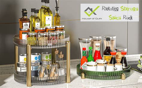 House of Quirk Turntable Cabinet Organizer,Rotating Storage Spinner ...