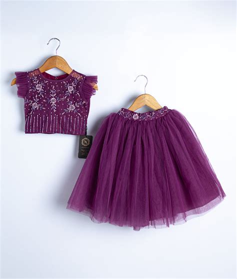 Elegant Crop Top with Full Length Skirt (7282) – NakshatraKids LLP