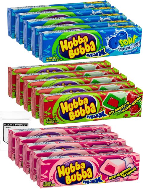 Amazon.com : Hubba Bubba Bubble Gum Variety Pack of 15 - Original, Blue ...