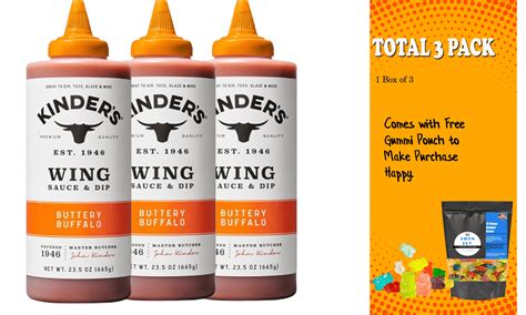 Buttery Buffalo Wing Sauce, 23.5 oz. - By Kinder's, 3PK, Free PICKN BUY ...