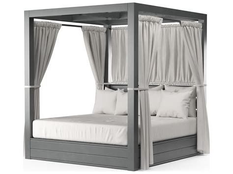 Sunset West Redondo Aluminum Cushion Outdoor Lounge Bed in Cast Sliver ...