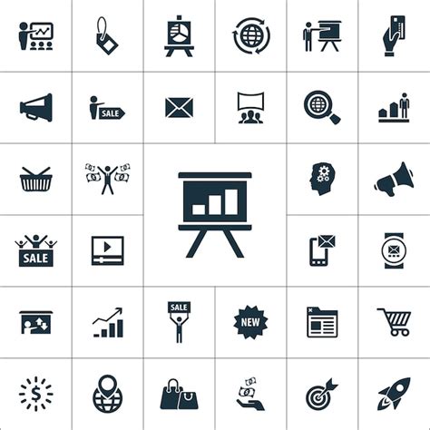 Marketing icons universal set | Premium Vector