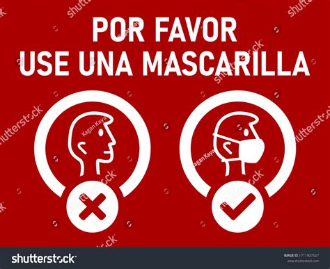 Por Favor Use Una Mascarilla Please: เวกเตอร์สต็อก (ปลอดค่าลิขสิทธิ์ ...