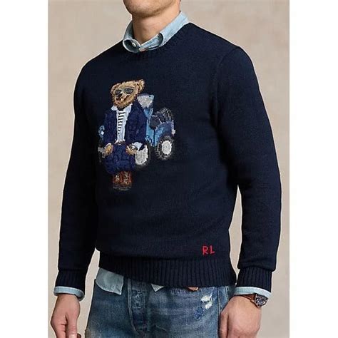 POLO RALPH LAUREN || Men's The Ralph & Ricky Bear Navy Blue Sweater ...